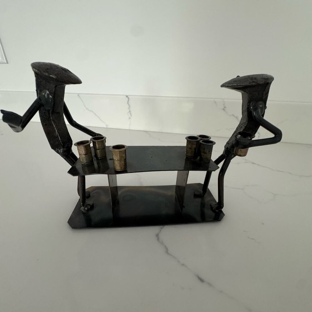 Railroad Spike Beer Pong Sculpture